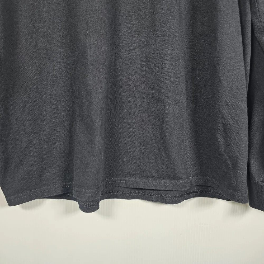 Ivory Ella Womens Black Long Sleeve Tee With Blue Elephant Logo Size Large